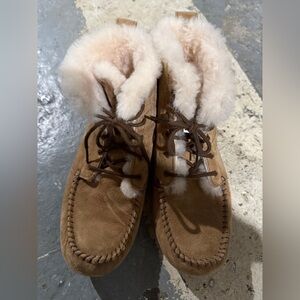 UGG Women's Chickaree Moccasin boots in chestnut brown